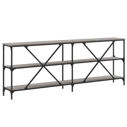 Sonoma Grey Console Table 200x30x75 cm - Engineered Wood & Iron