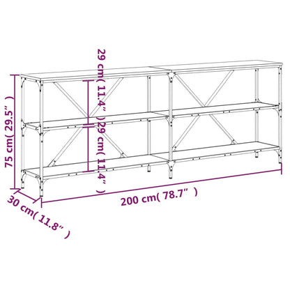 Sonoma Grey Console Table 200x30x75 cm - Engineered Wood & Iron