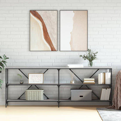 Sonoma Grey Console Table 200x30x75 cm - Engineered Wood & Iron