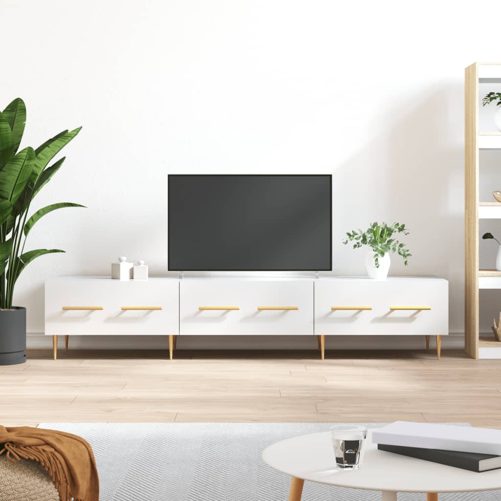 TV Cabinet High Gloss White 150x36x30 cm Engineered Wood