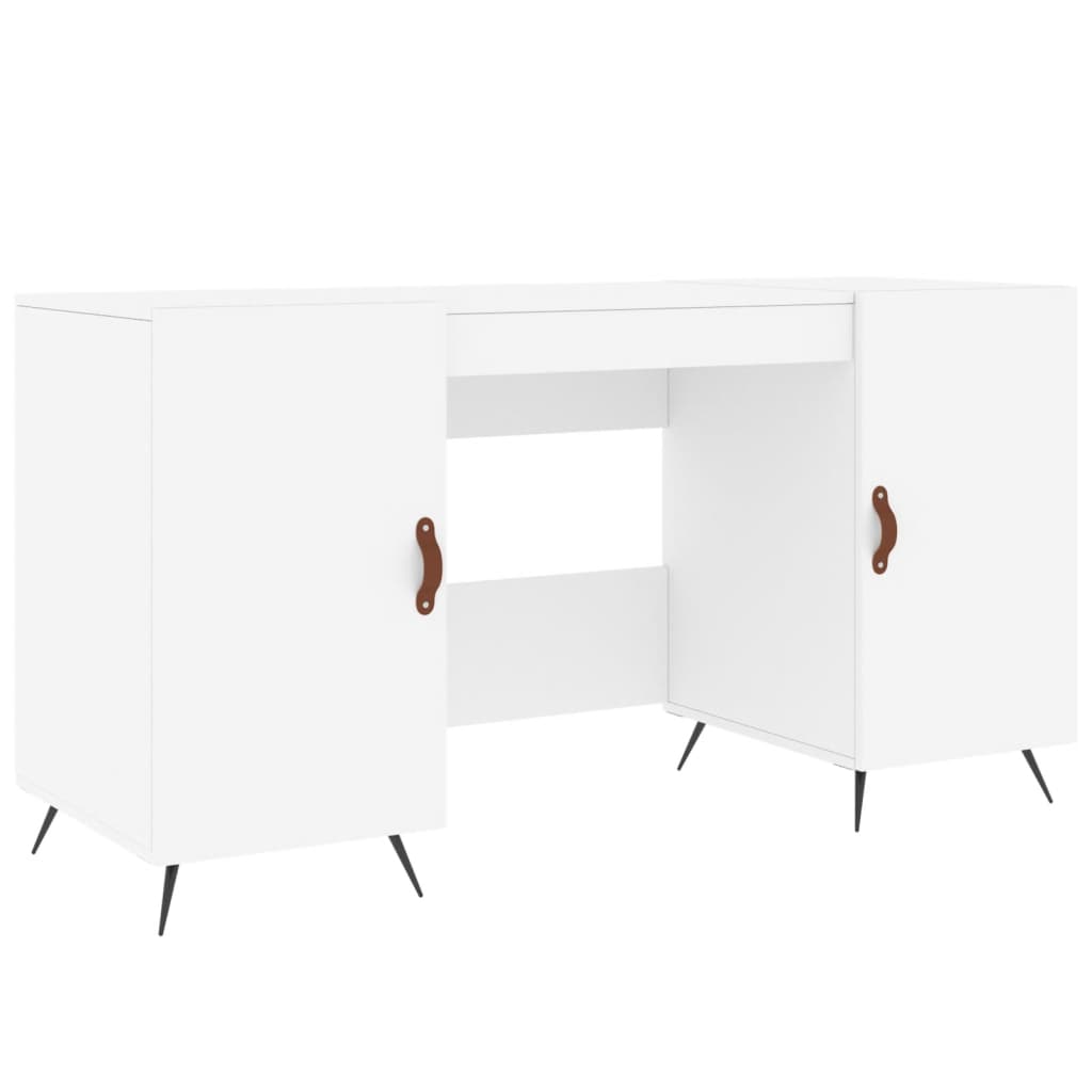 Sleek White Engineered Wood Desk - 140x50x75 cm