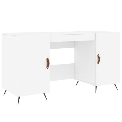 Sleek White Engineered Wood Desk - 140x50x75 cm