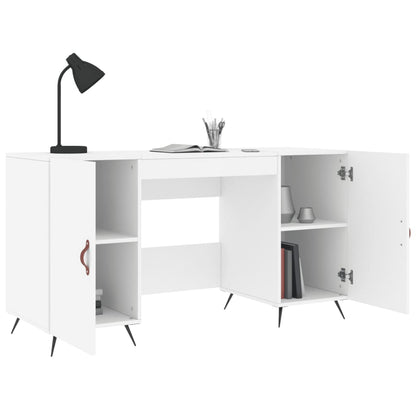 Sleek White Engineered Wood Desk - 140x50x75 cm