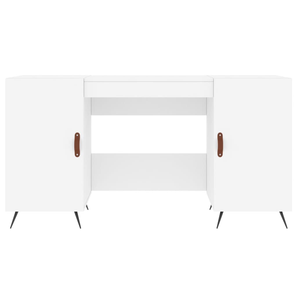 Sleek White Engineered Wood Desk - 140x50x75 cm