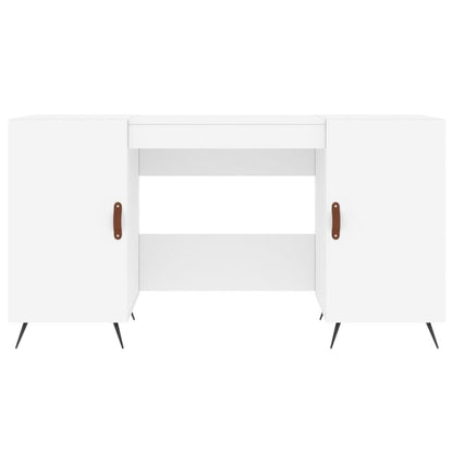 Sleek White Engineered Wood Desk - 140x50x75 cm