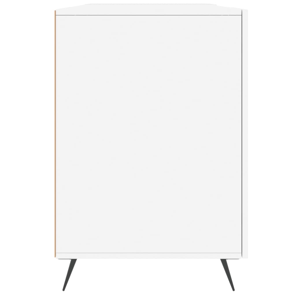 Sleek White Engineered Wood Desk - 140x50x75 cm