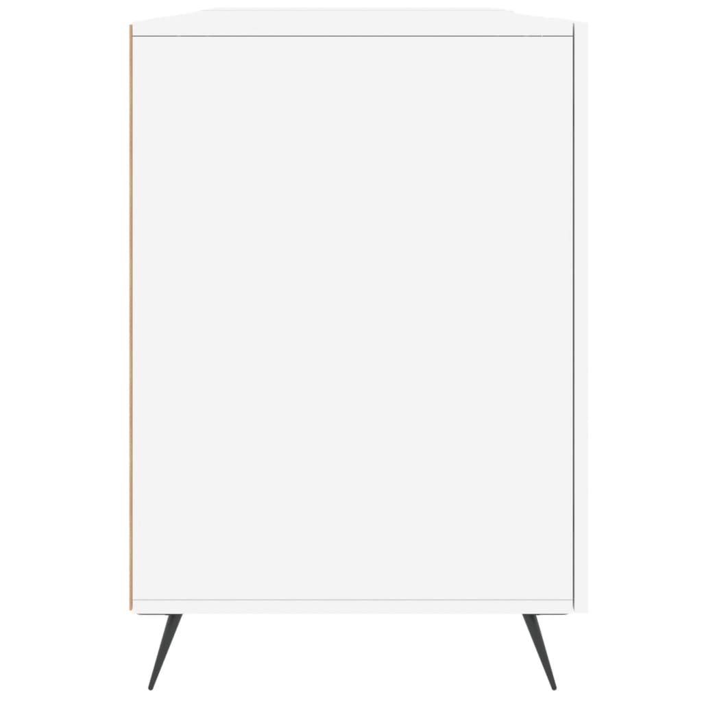 High Gloss White Desk, 140x50x75 cm, Engineered Wood