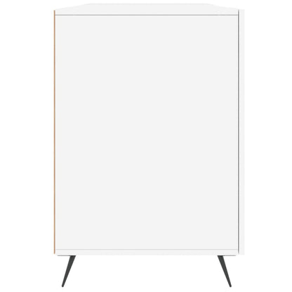 High Gloss White Desk, 140x50x75 cm, Engineered Wood