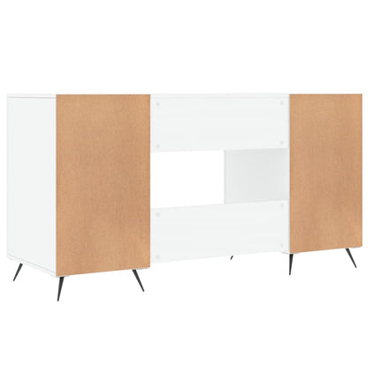 High Gloss White Desk, 140x50x75 cm, Engineered Wood
