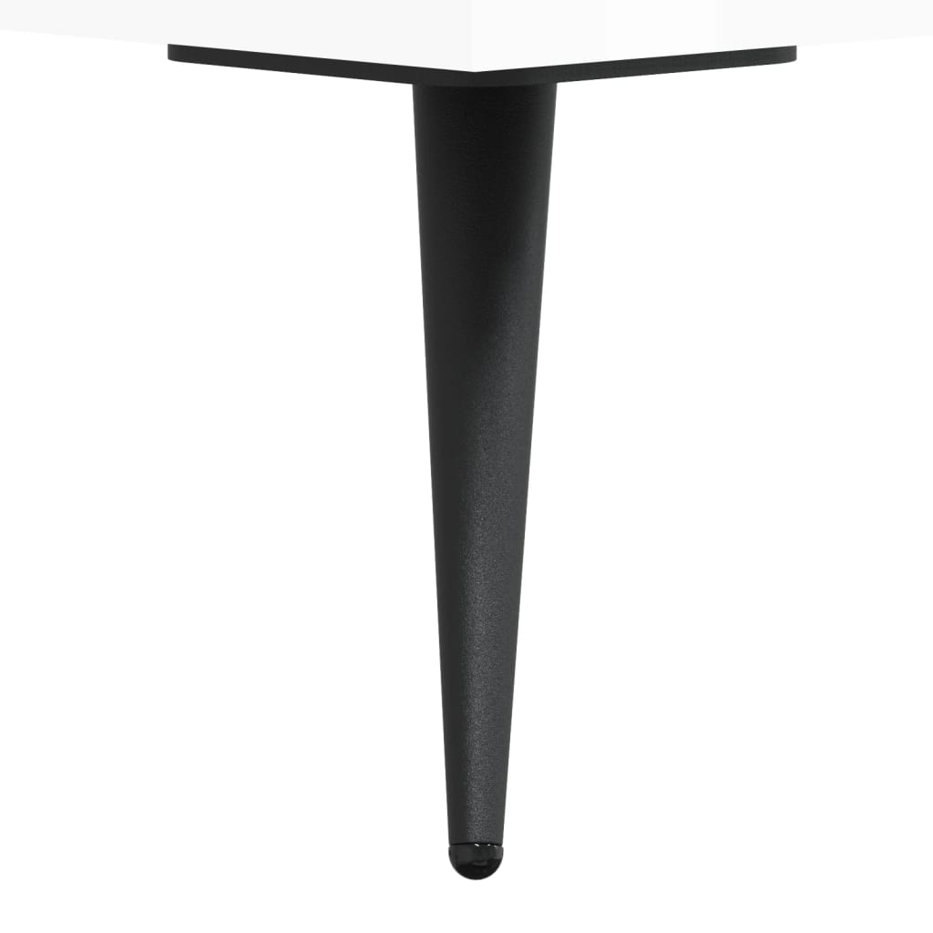 High Gloss White Desk, 140x50x75 cm, Engineered Wood