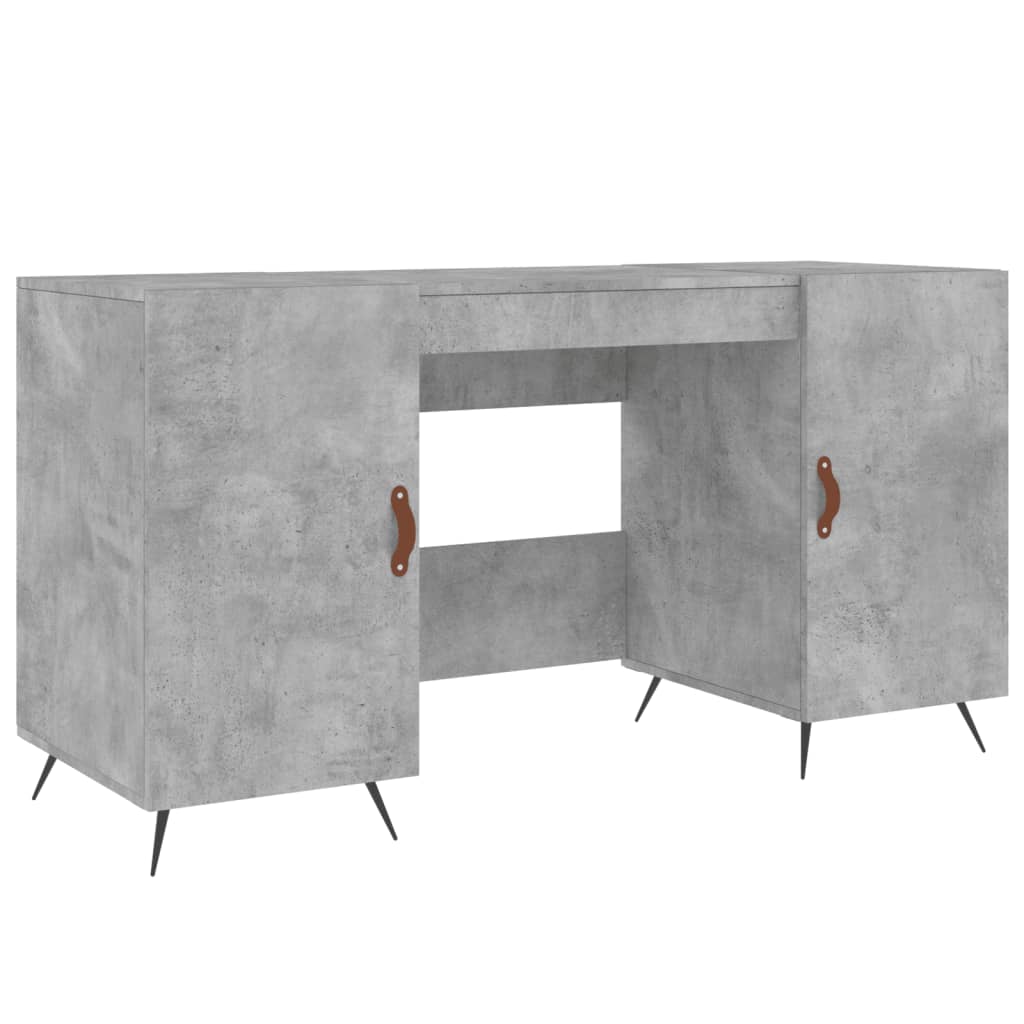 Sleek Concrete Grey Desk 140x50x75 cm - Engineered Wood