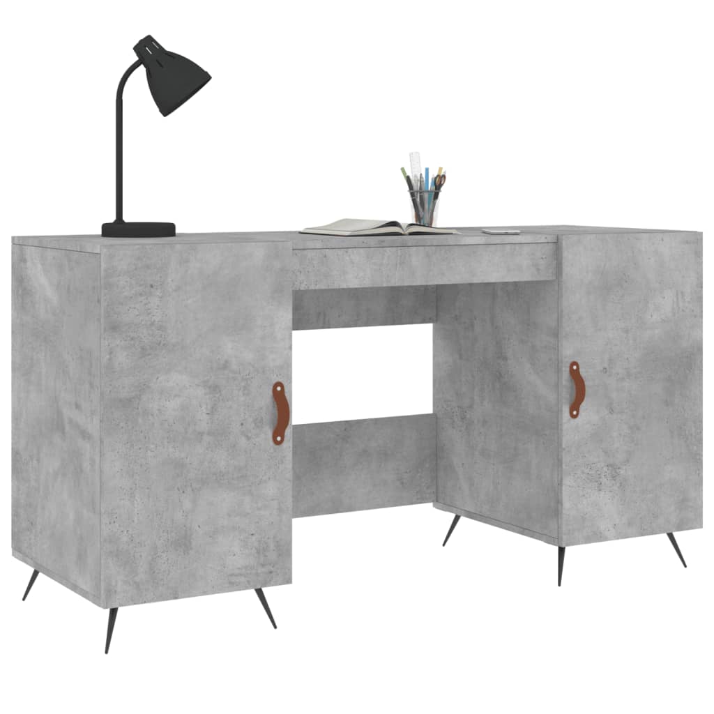 Sleek Concrete Grey Desk 140x50x75 cm - Engineered Wood