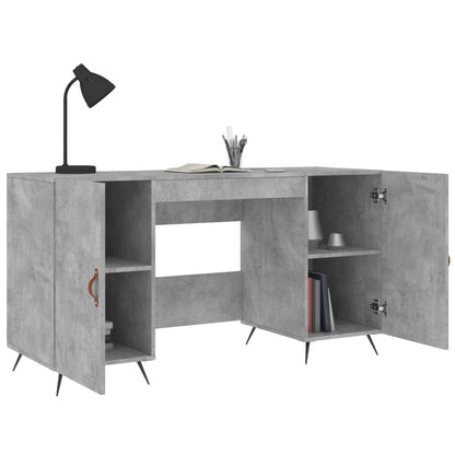 Sleek Concrete Grey Desk 140x50x75 cm - Engineered Wood