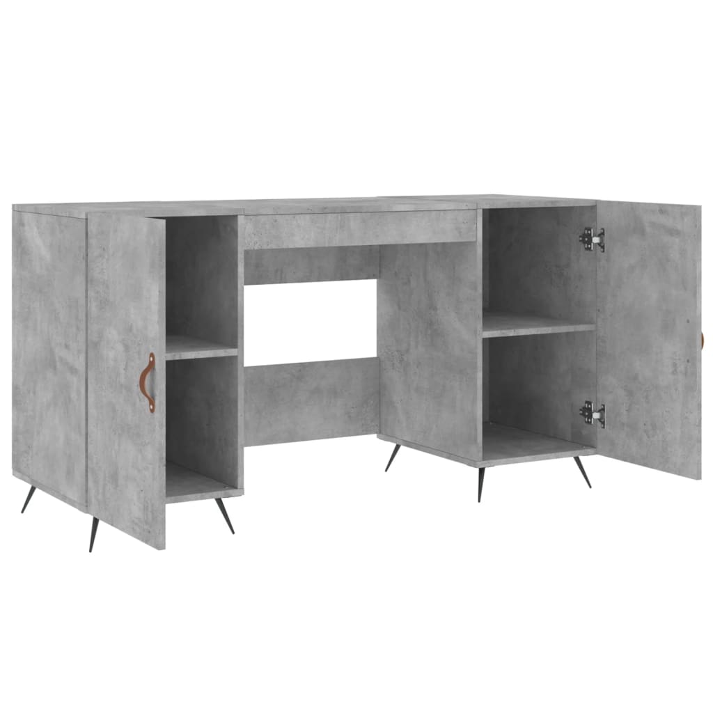 Sleek Concrete Grey Desk 140x50x75 cm - Engineered Wood