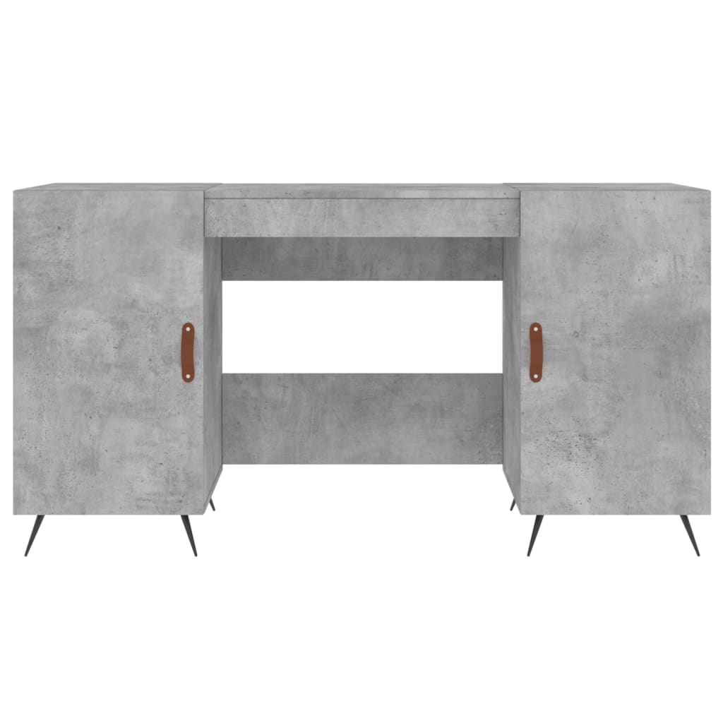 Sleek Concrete Grey Desk 140x50x75 cm - Engineered Wood