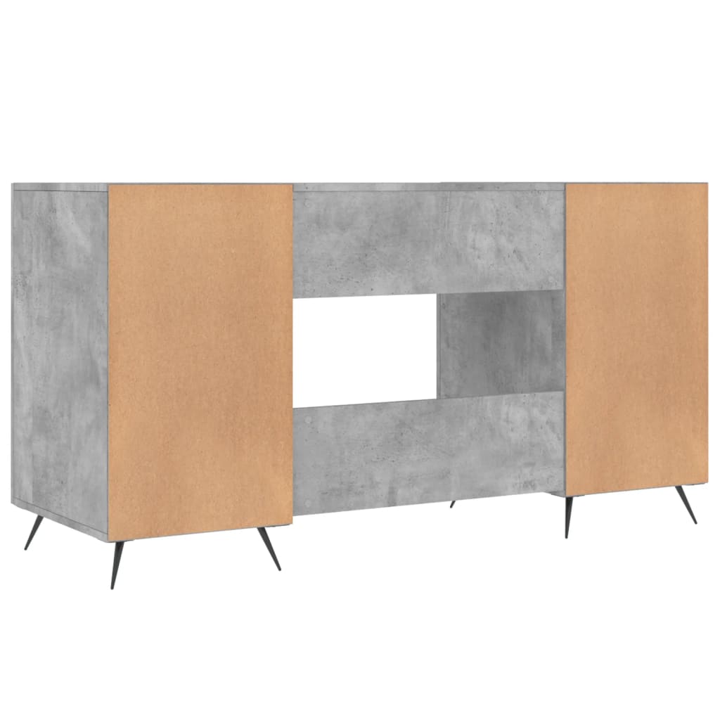 Sleek Concrete Grey Desk 140x50x75 cm - Engineered Wood