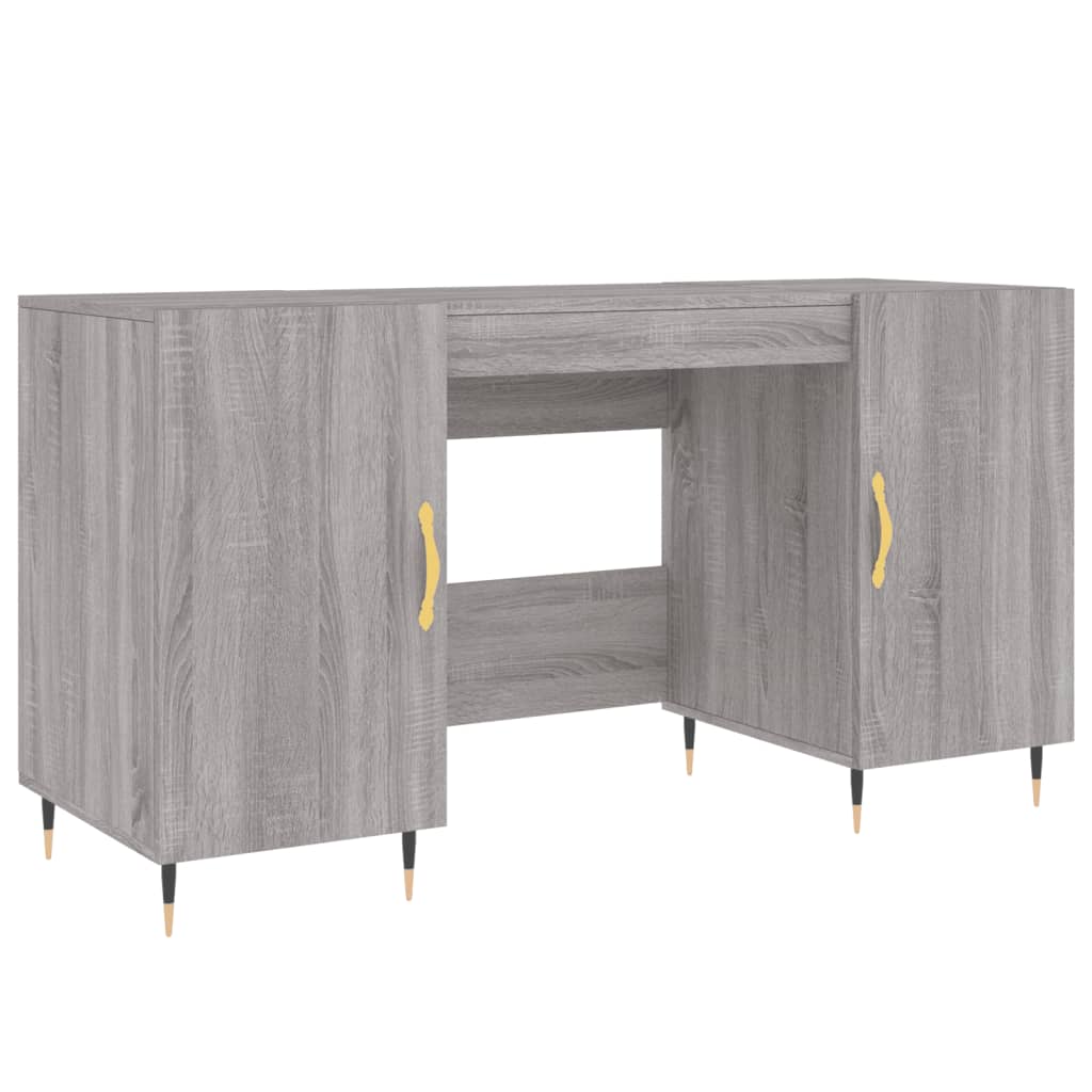 Grey Sonoma Desk 140x50x75 cm - Engineered Wood Workspace