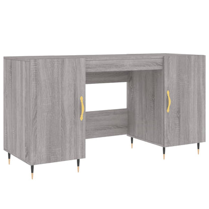 Grey Sonoma Desk 140x50x75 cm - Engineered Wood Workspace