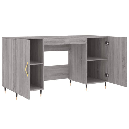 Grey Sonoma Desk 140x50x75 cm - Engineered Wood Workspace