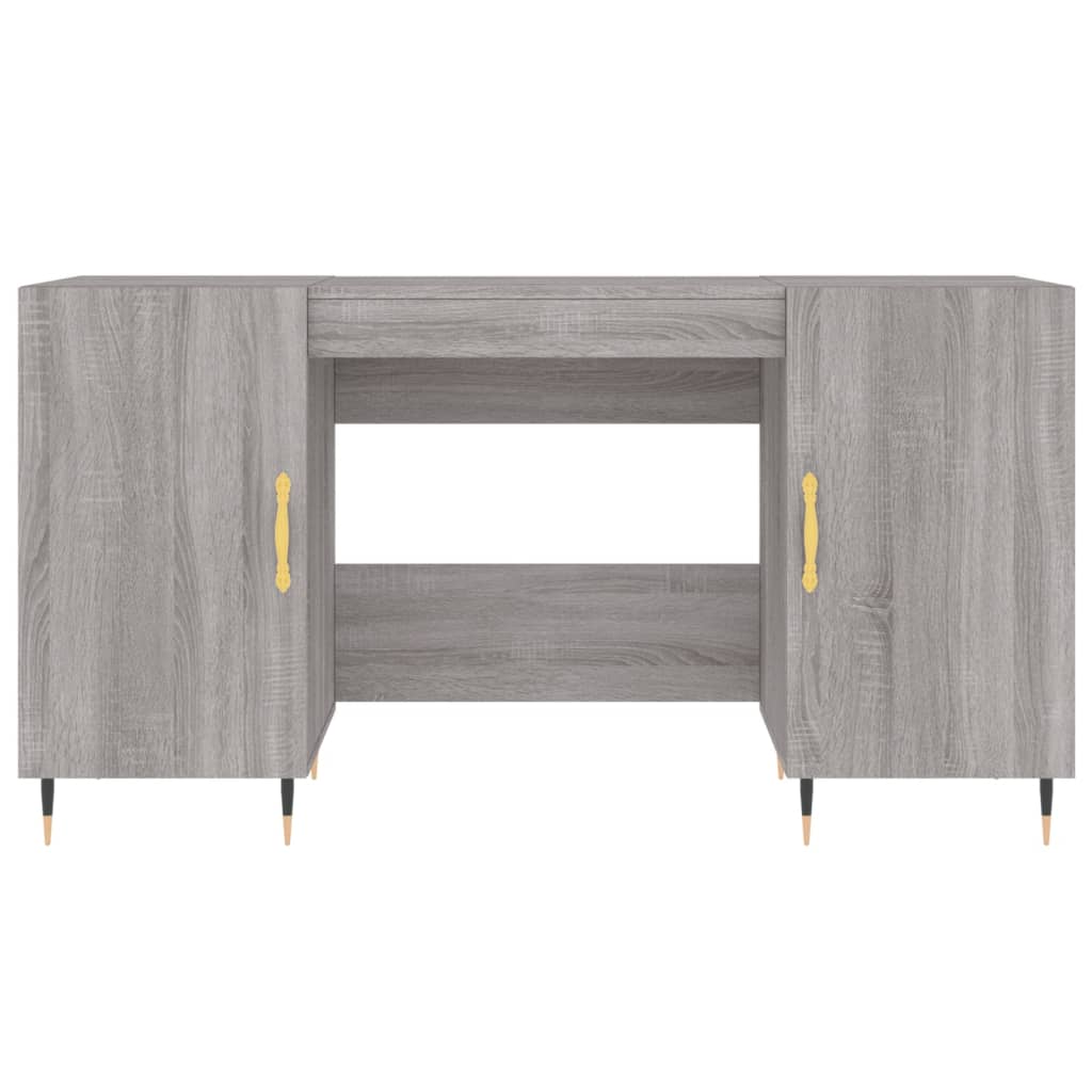Grey Sonoma Desk 140x50x75 cm - Engineered Wood Workspace