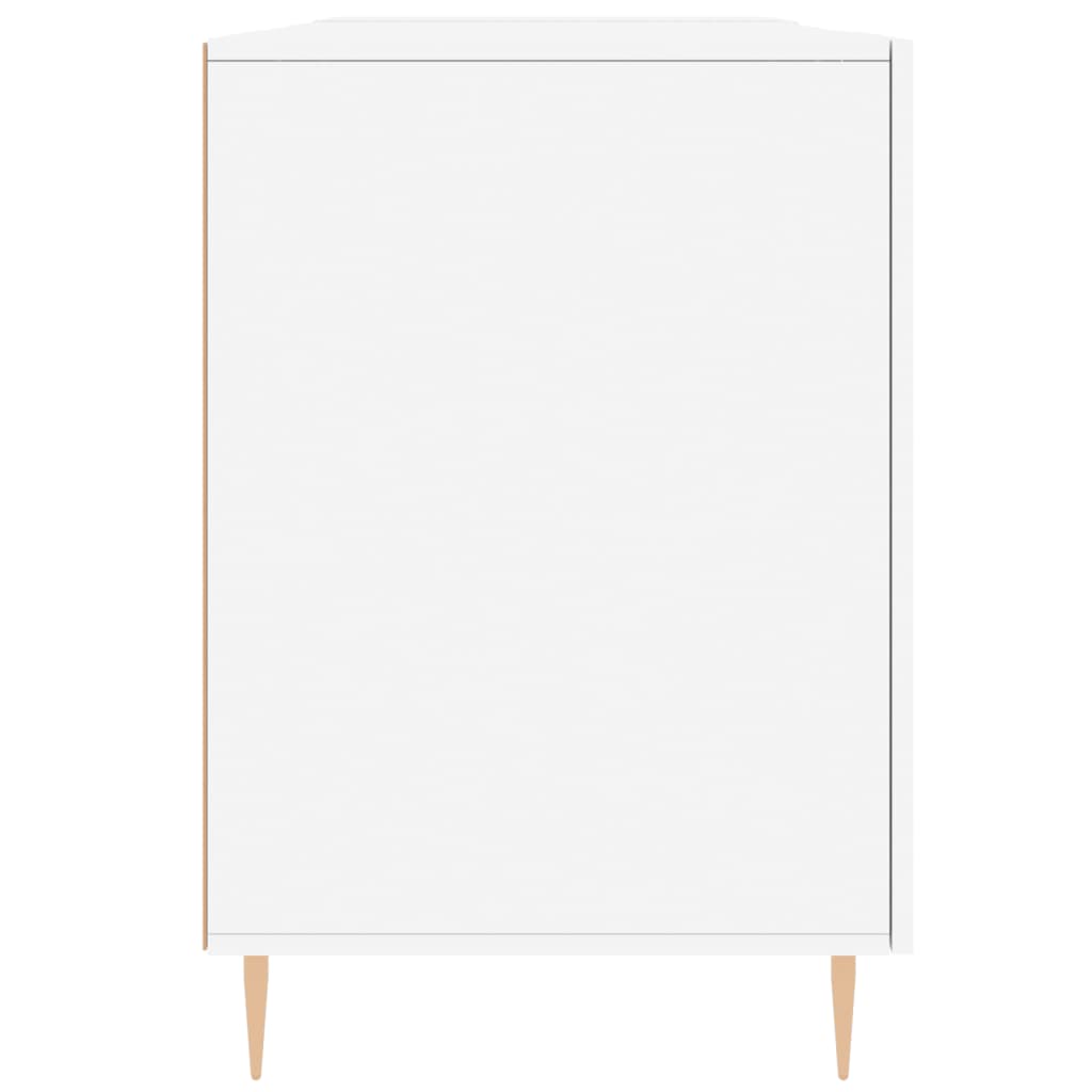 Sleek White Engineered Wood Desk, 140x50x75 cm