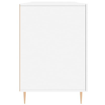 Sleek White Engineered Wood Desk, 140x50x75 cm
