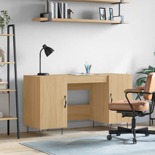 Sonoma Oak Desk 140x50x75 cm - Engineered Wood Office Table
