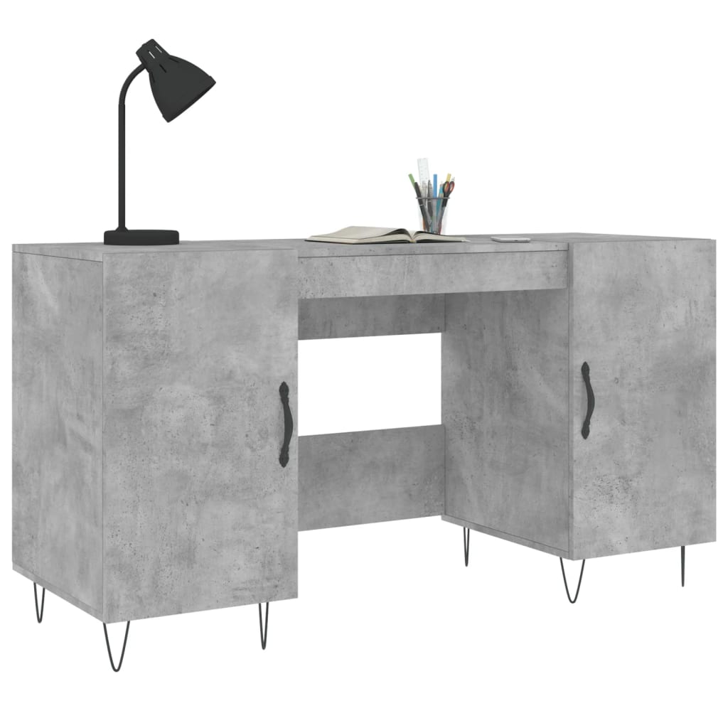 Concrete Grey Desk 140x50x75 cm in Engineered Wood