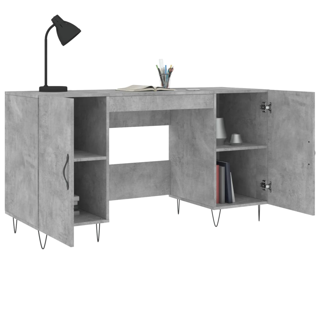 Concrete Grey Desk 140x50x75 cm in Engineered Wood