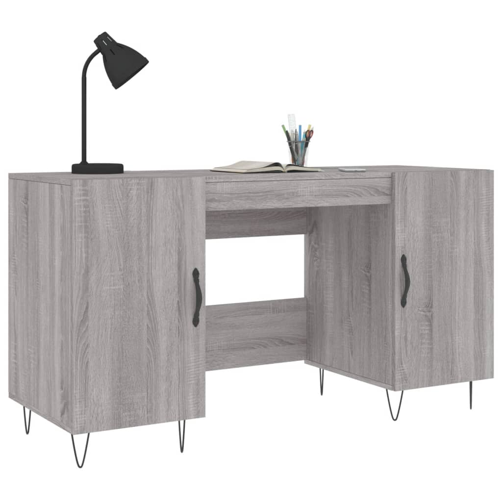 Stylish Grey Sonoma Desk, Engineered Wood, 140x50x75 cm
