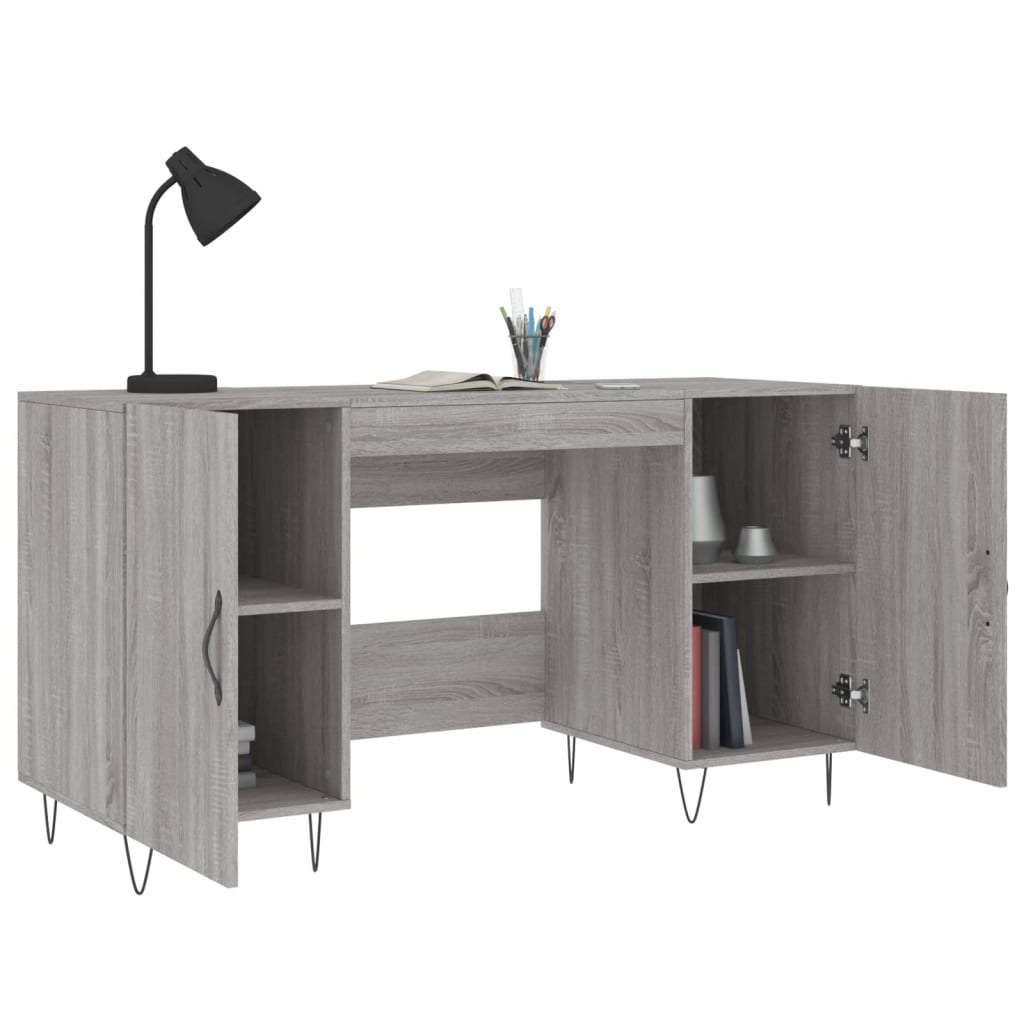 Stylish Grey Sonoma Desk, Engineered Wood, 140x50x75 cm