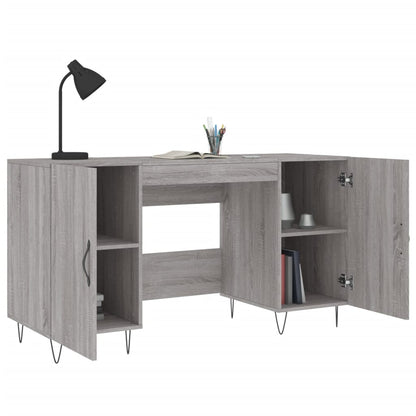 Stylish Grey Sonoma Desk, Engineered Wood, 140x50x75 cm