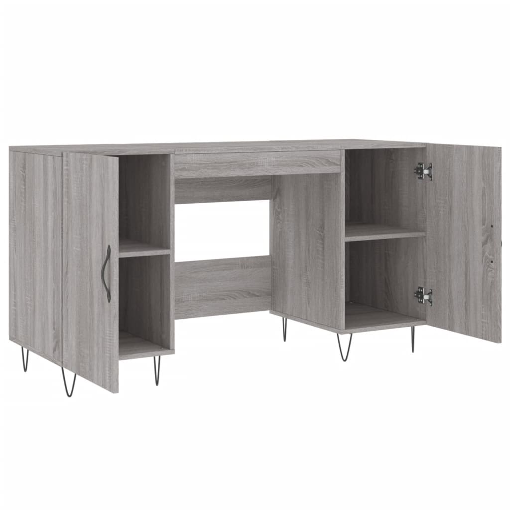 Stylish Grey Sonoma Desk, Engineered Wood, 140x50x75 cm