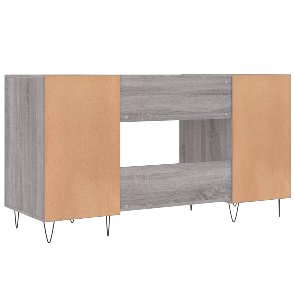 Stylish Grey Sonoma Desk, Engineered Wood, 140x50x75 cm
