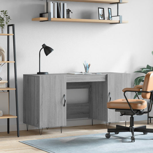 Stylish Grey Sonoma Desk, Engineered Wood, 140x50x75 cm