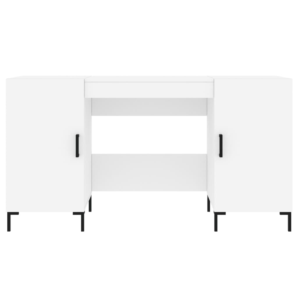 Sleek White Engineered Wood Desk 140x50x75 cm for Stylish Spaces