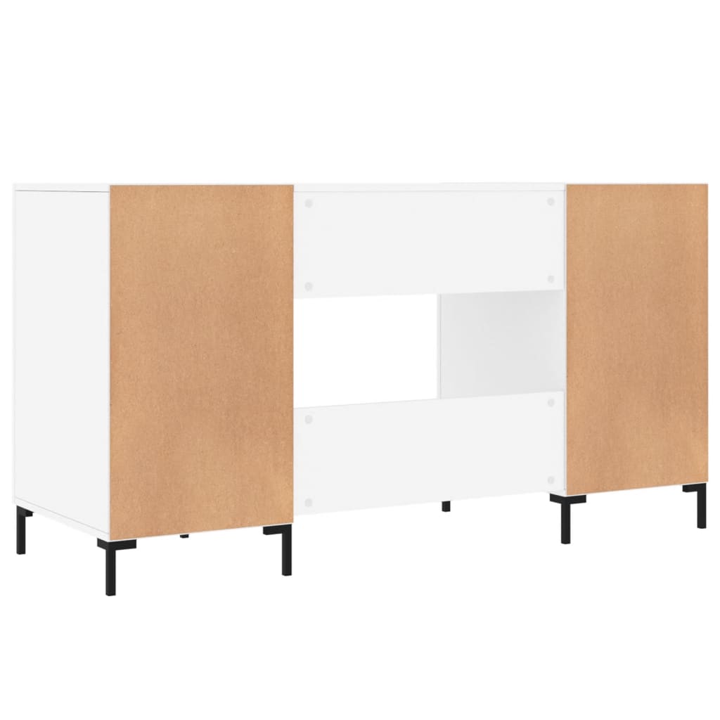 Sleek White Engineered Wood Desk 140x50x75 cm for Stylish Spaces