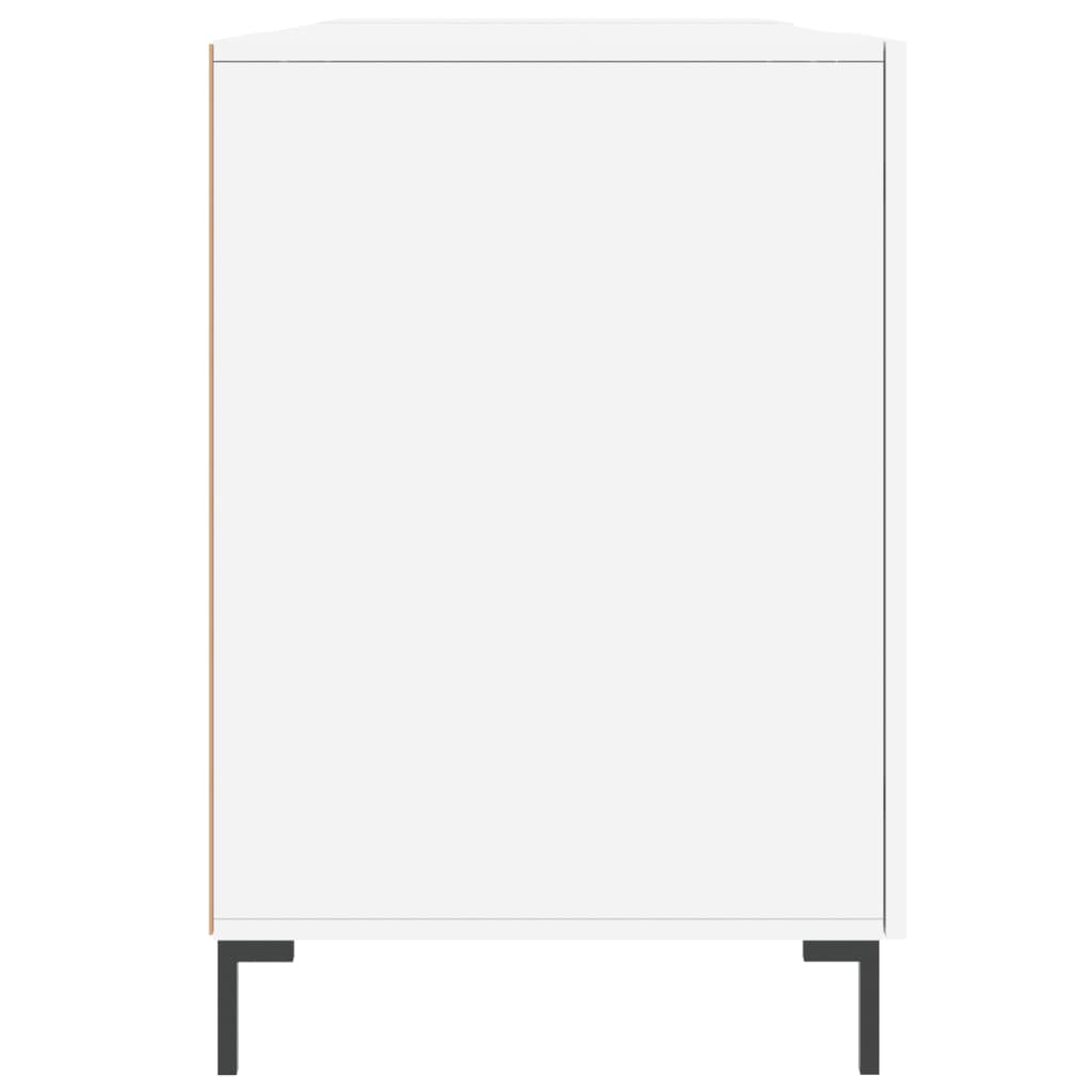 Glossy White Desk 140x50x75 cm - Engineered Wood Finish
