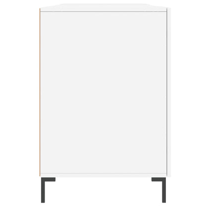 Glossy White Desk 140x50x75 cm - Engineered Wood Finish
