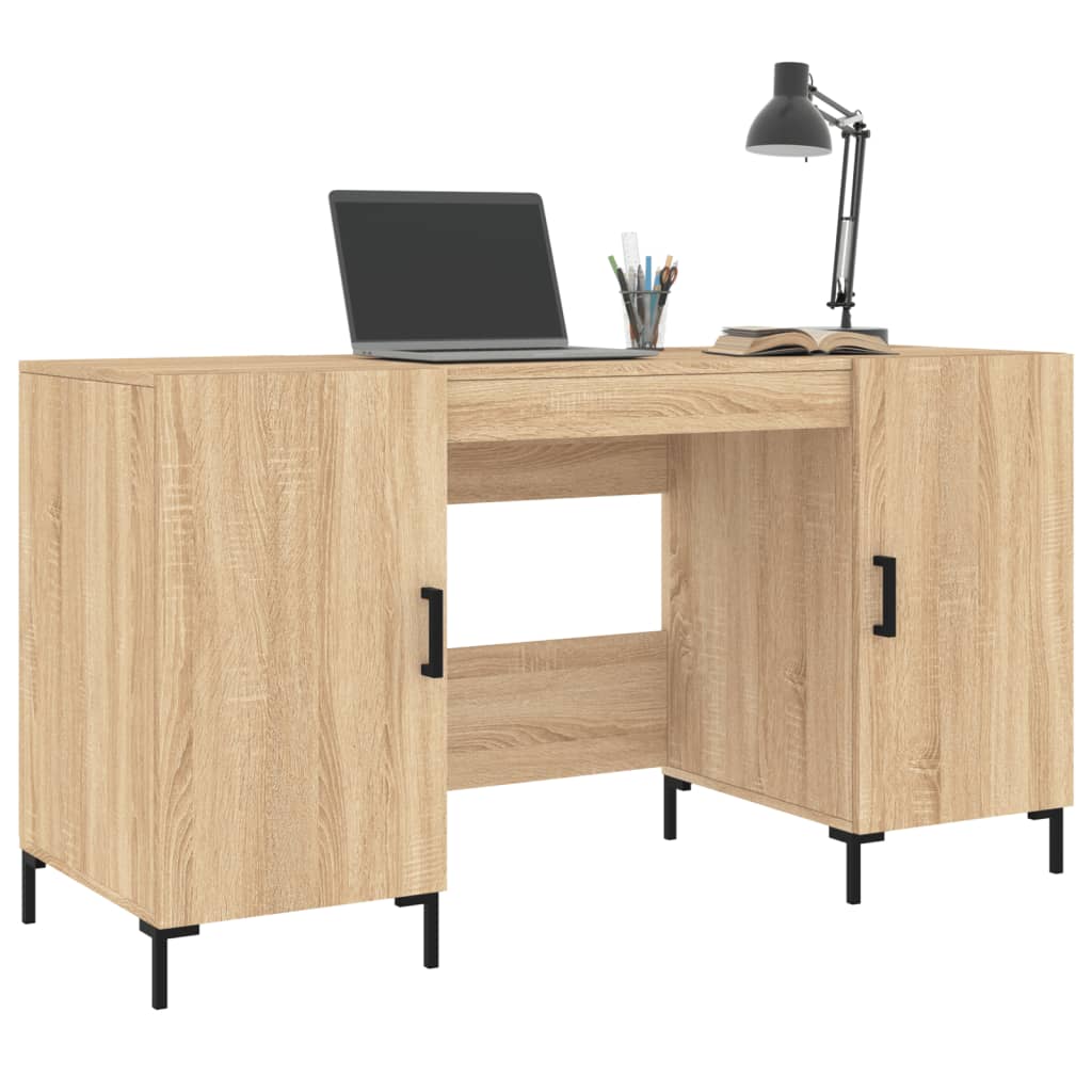 Sonoma Oak Desk 140x50x75 cm - Engineered Wood Elegance