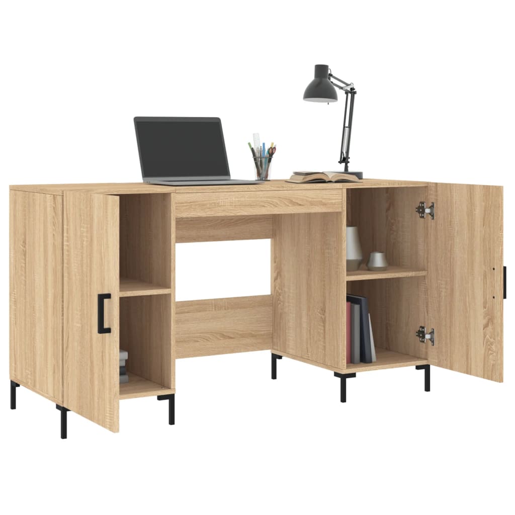 Sonoma Oak Desk 140x50x75 cm - Engineered Wood Elegance
