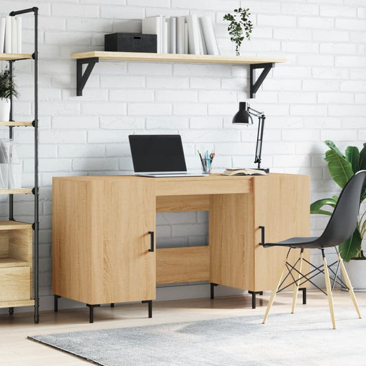 Sonoma Oak Desk 140x50x75 cm - Engineered Wood Elegance