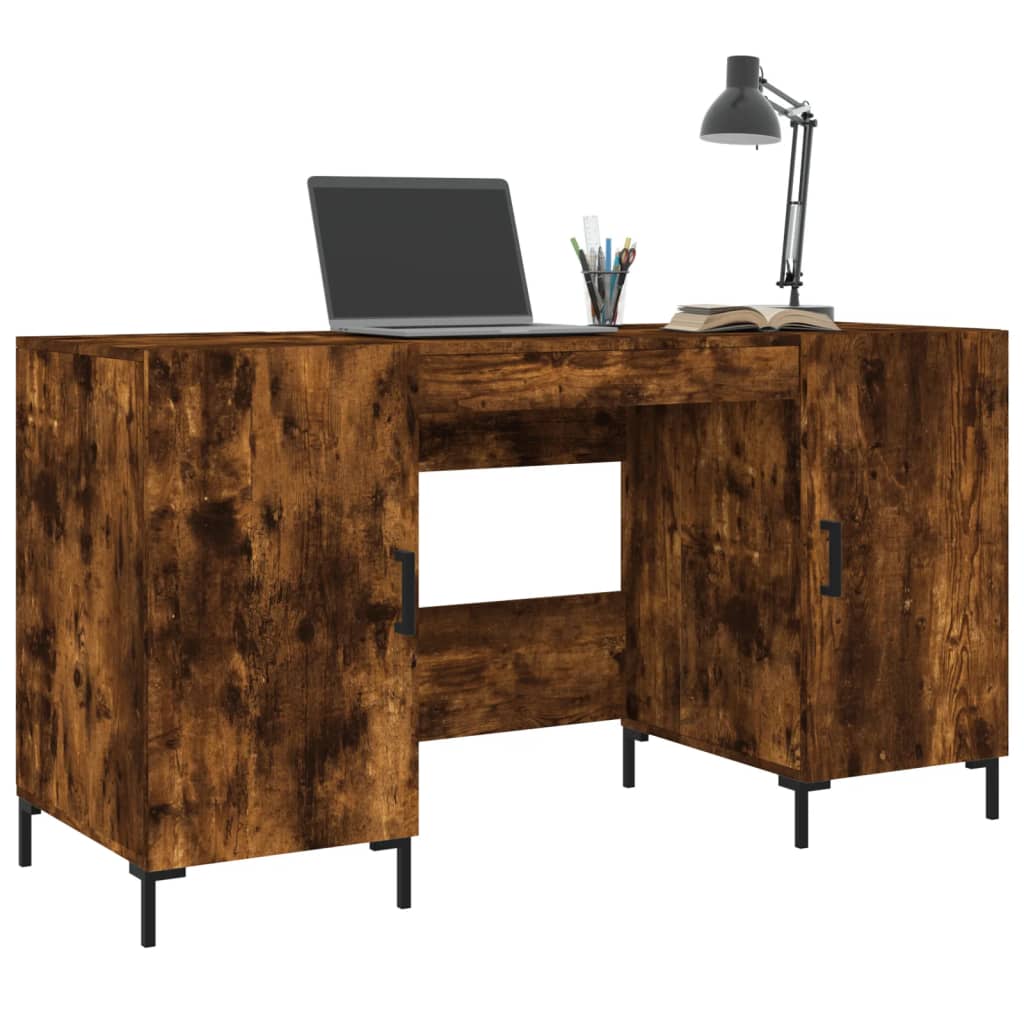 Smoked Oak Desk 140x50x75 cm - Engineered Wood