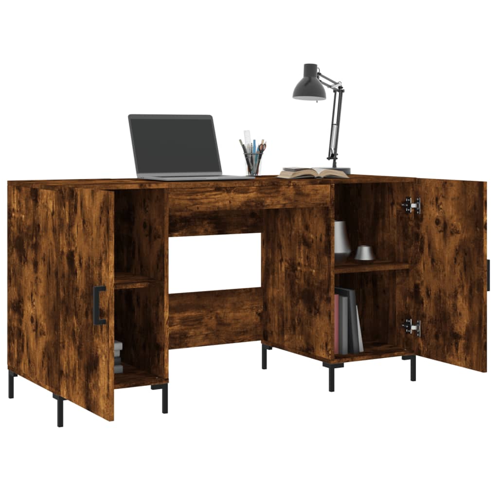 Smoked Oak Desk 140x50x75 cm - Engineered Wood