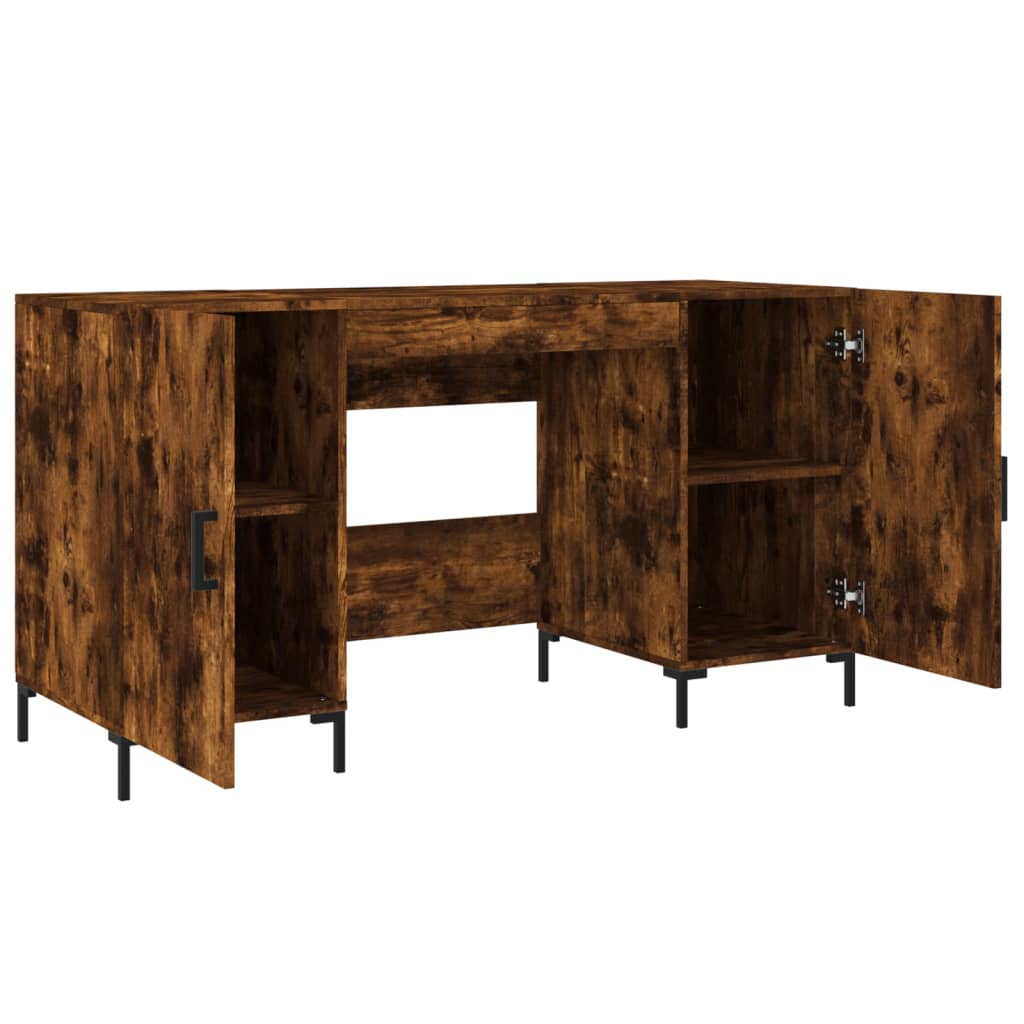 Smoked Oak Desk 140x50x75 cm - Engineered Wood