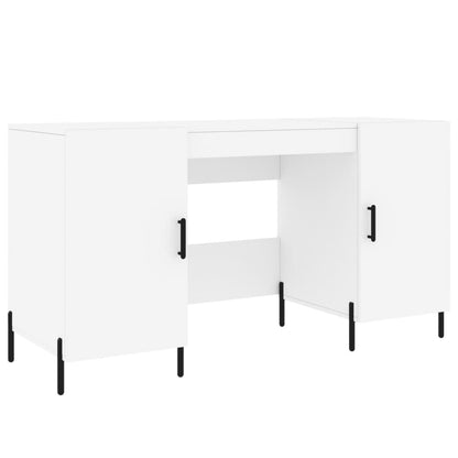 Engineered Wood Desk White 140x50x75 cm