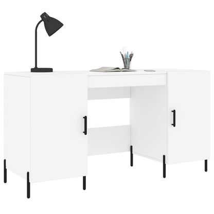 Engineered Wood Desk White 140x50x75 cm