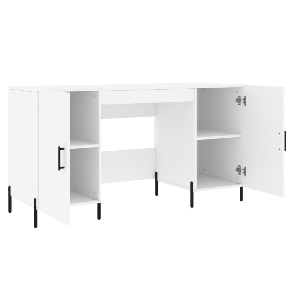 Engineered Wood Desk White 140x50x75 cm
