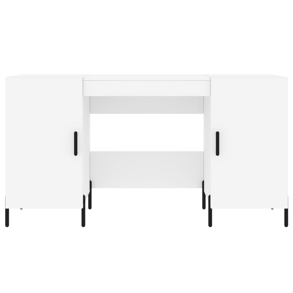 Engineered Wood Desk White 140x50x75 cm