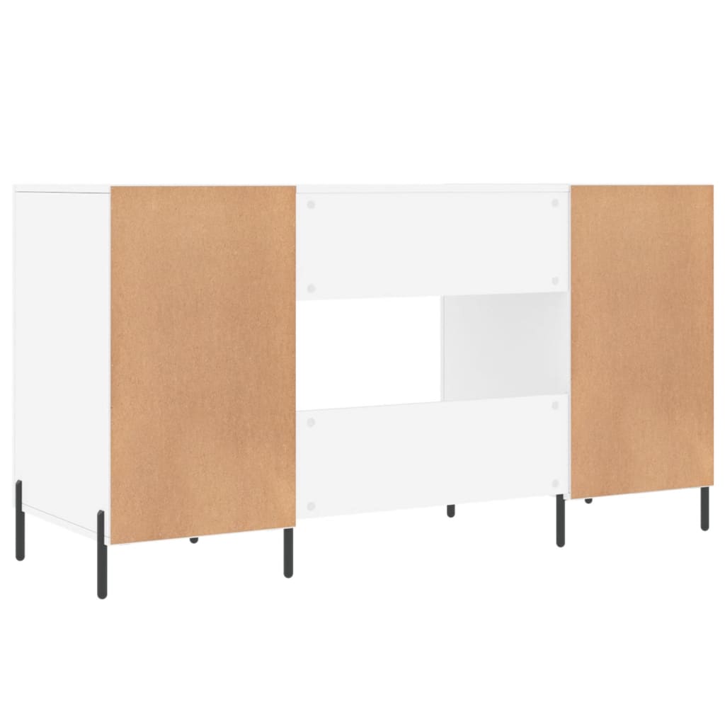 Engineered Wood Desk White 140x50x75 cm
